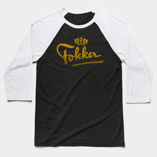 Fokker Aircraft Baseball T-Shirt by Midcenturydave